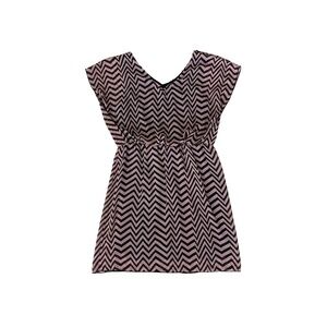 Enfocus Studio Women's Sleeveless Chevron Printed Dress-Black & Pink-Size 14